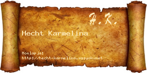 Hecht Karmelina névjegykártya